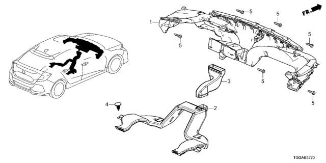 2021 Honda Civic 5 Door LX KA CVT Duct Diagram