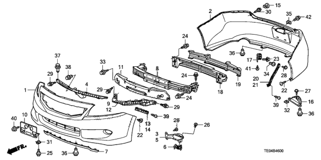 2011 Honda Accord Finisher, RR. Bumper Cover *NH737M* (POLISHED METAL METALLIC) Diagram for 71504-TE0-A00ZE