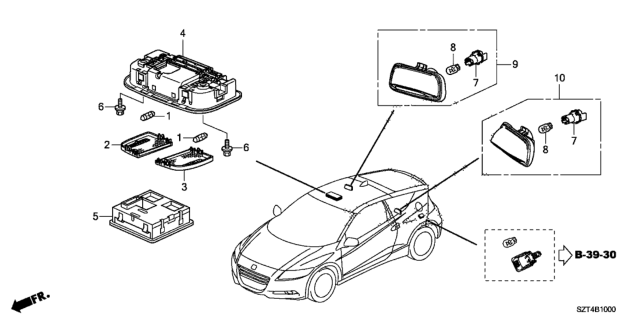 2012 Honda CR-Z Interior Light Diagram