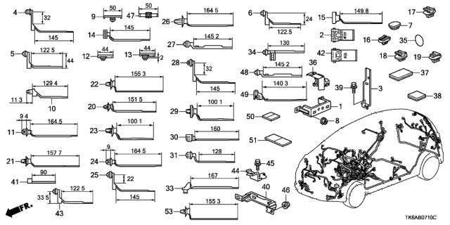 2013 Honda Fit 5 Door FIT (SAYAMA PLANT) KA 5MT Harness Band - Bracket Diagram