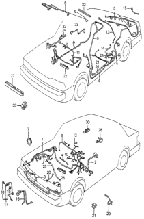 1983 Honda Accord Protector, Side Wire Harness Diagram for 32874-693-670