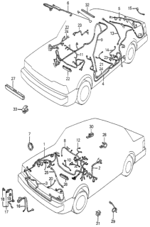 1982 Honda Accord Wire Harness, Heater Diagram for 32157-SA5-671