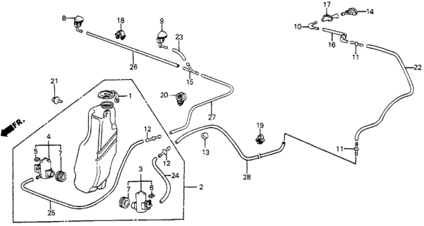 1985 Honda Civic Tube, RR. Washer Diagram for 38584-SB6-003