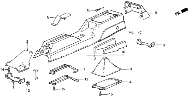 1987 Honda Prelude 2 Door SI KA 5MT Console Diagram