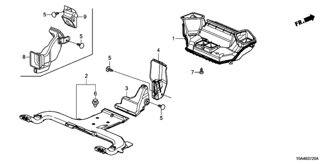 2016 Honda CR-V Duct B, RR. Ventilation Diagram for 83475-T0T-H01