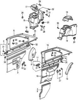 1985 Honda Accord Cap, Lining *NH68L* (JUNO GRAY) Diagram for 90693-693-000ZY