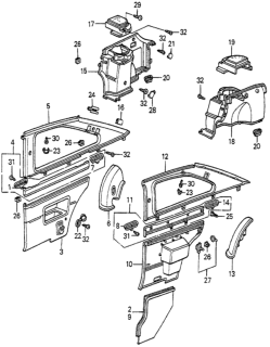 1985 Honda Accord Lining, L. Side A *YR82L* (ARK TAN) Diagram for 73835-SA5-660ZQ