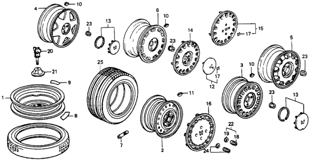 1992 Honda Accord Wheel Disk Diagram