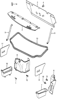 1982 Honda Prelude 2 Door ** KH HMT Rear Tray Diagram