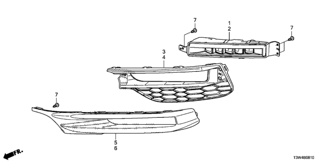 2017 Honda Accord Hybrid Garnish, L. FR. Foglight (Lower) Diagram for 71119-T3W-J51