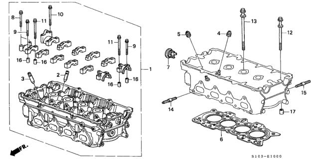 1997 Honda CR-V Cylinder Head Diagram