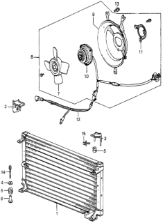 1984 Honda Accord Protector, Fan Motor Diagram for 38619-PD2-003
