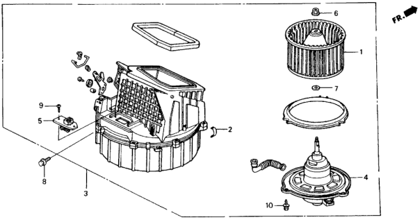 1989 Honda Civic 4 Door LX KL 5MT Heater Blower Diagram