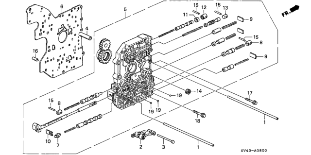1996 Honda Accord 4 Door EX KL 4AT AT Main Valve Body Diagram