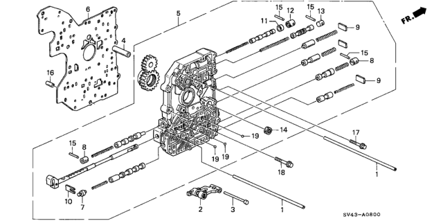 1995 Honda Accord AT Main Valve Body Diagram