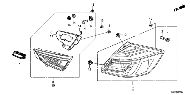 2021 Honda Insight Socket Complete T16 Diagram for 33513-SLC-003