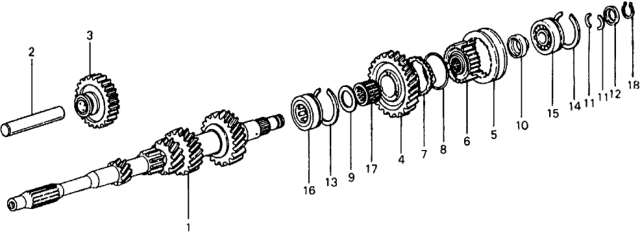 1979 Honda Civic 3 Door ** KA 5MT 5MT Mainshaft - Mainshaft Gears Diagram