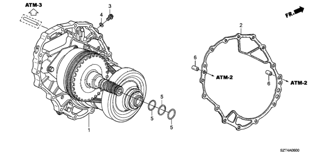 2011 Honda CR-Z CVT Intermediate Plate Diagram