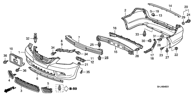 2010 Honda Odyssey Face, Front Bumper (Dot) Diagram for 04711-SHJ-A91ZZ