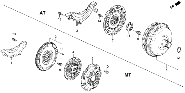 1994 Honda Accord Clutch - Torque Converter Diagram