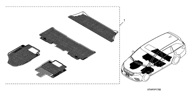 2018 Honda Odyssey 5 Door EX KA 9AT Floor Mat (All Season) Diagram