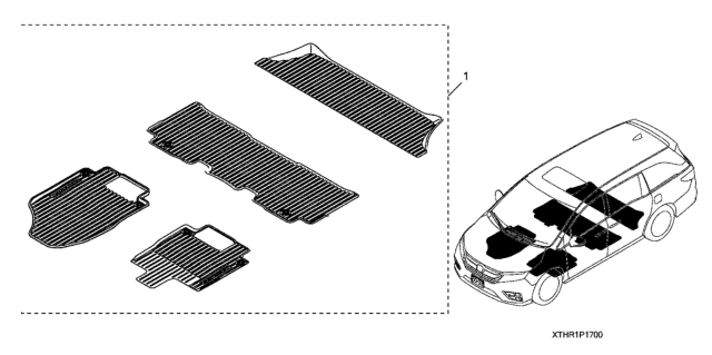 2018 Honda Odyssey Floor Mat (All Season) Diagram