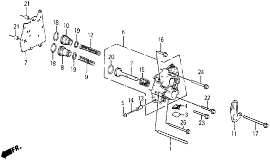 1984 Honda Civic Body Set, Servo Diagram for 27405-PF0-305