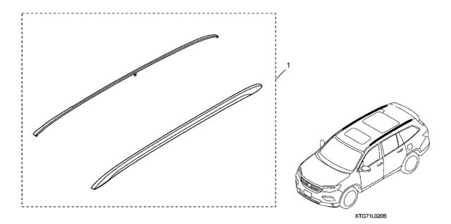 2019 Honda Pilot Roof Rail Covers Diagram