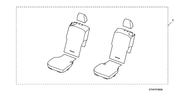 2021 Honda Odyssey Second Row Seat Cover (7 Passenger) Diagram