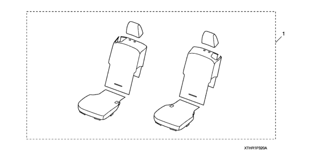 2018 Honda Odyssey 5 Door LX KA 9AT Second Row Seat Cover (7 Passenger) Diagram