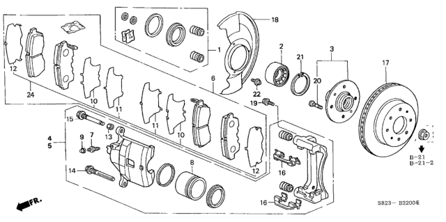 2002 Honda Accord Front Brake Diagram