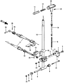 1974 Honda Civic HMT Select Lever Diagram