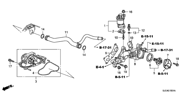 2012 Honda Ridgeline Water Pump - Sensor Diagram