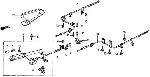 1985 Honda Civic Wire A, Driver Side Parking Brake Diagram for 47560-SD9-003