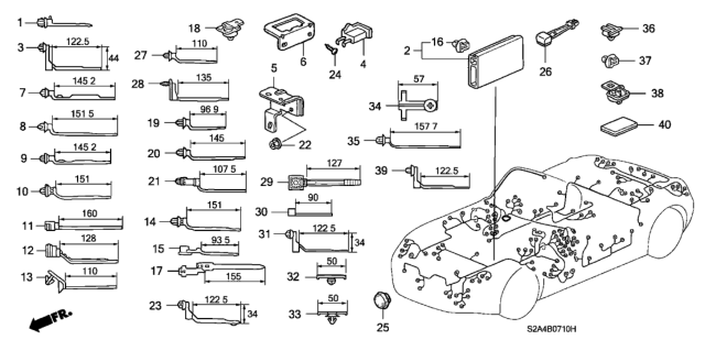 2005 Honda S2000 2 Door S2000 KA 6MT Harness Band - Bracket Diagram