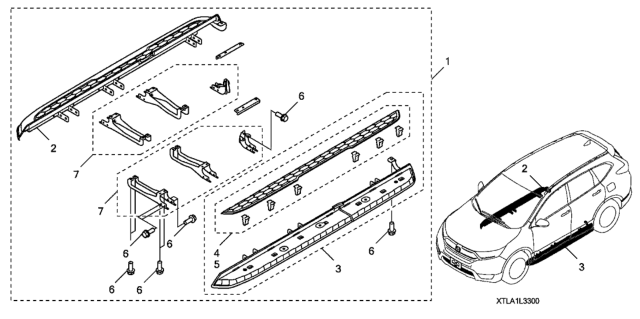 2020 Honda CR-V Hybrid 5 Door LX (HYBRID) KA CVT Running Board Diagram