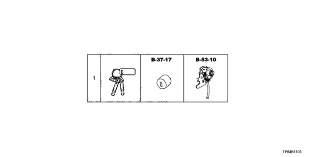 2015 Honda Crosstour Cylinder Set, Key Diagram for 06350-TP6-A51