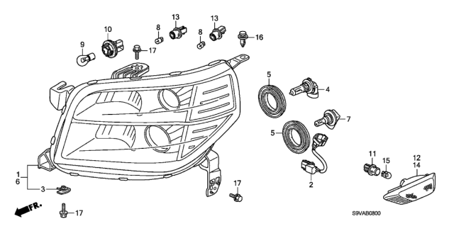 2008 Honda Pilot Headlight Diagram