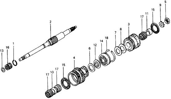 1979 Honda Civic HMT Mainshaft Diagram