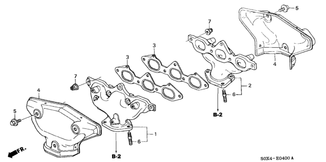 2002 Honda Odyssey Manifold Assembly, Front Exhuast Diagram for 18000-P8E-A00