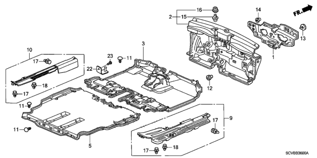 2011 Honda Element Garnish Assy., L. Side *NH598L* (ATLAS GRAY) Diagram for 84251-SCV-A00ZC