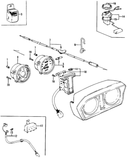 1976 Honda Civic Lamp Assy., Warning Diagram for 37550-634-642