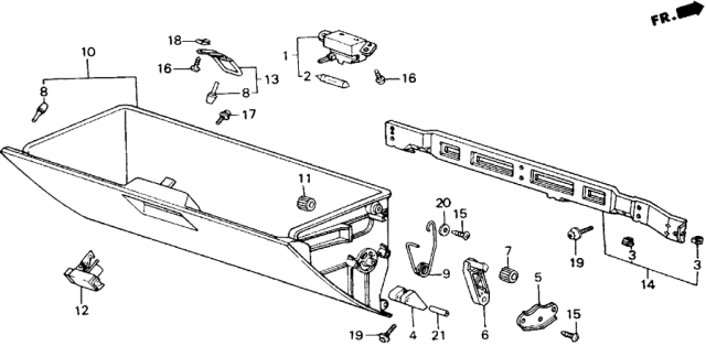 1989 Honda Accord Lock Assy., Glove Box *Y18L* (SILKY IVORY) Diagram for 77540-SE3-003ZD