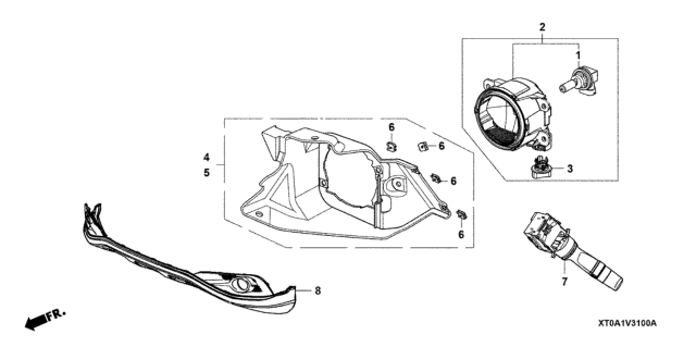 2013 Honda CR-V Knob,FR Fog Aiming Diagram for 33902-TM8-A00