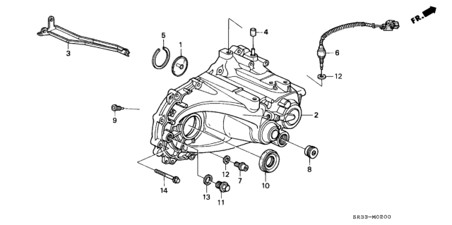 1994 Honda Civic 3 Door SI (ABS) KA 5MT MT Transmission Housing Diagram