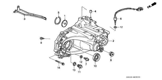 1995 Honda Civic MT Transmission Housing Diagram