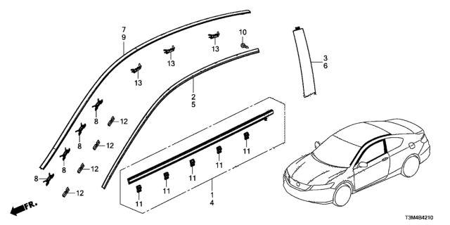 2017 Honda Accord Molding Diagram