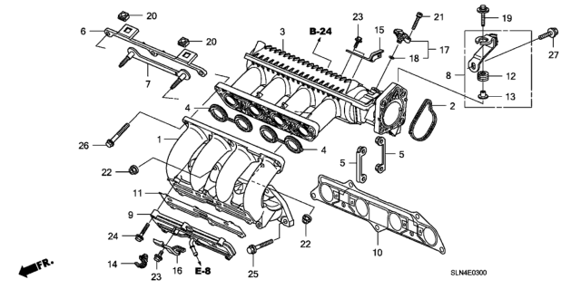 2007 Honda Fit Chamber, Intake Manifold Diagram for 17110-RME-A00