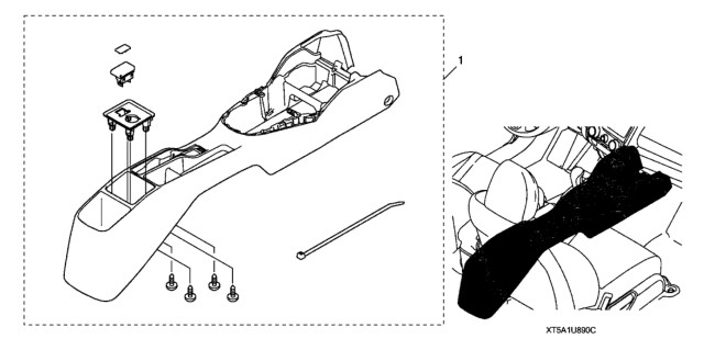 2020 Honda Fit Armrest Sub-Kit (Console) Diagram