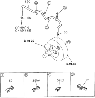 1994 Honda Passport Hose, Vacuum Diagram for 8-97077-632-2